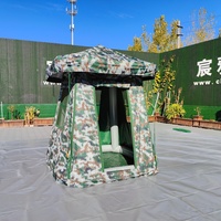 Tente de sentinelle camouflage à ouverture rapide, type colonne d'air gonflable double couche pour 2-3 personnes, idéale pour l'extérieur