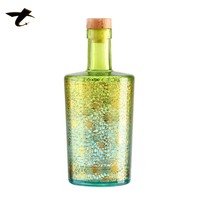 Bouteilles en verre de 700 ml pour spiritueux, sérigraphiées, pour vodka, tequila, brandy, rhum, avec bouchon en liège et peinture colorée, vente en gros