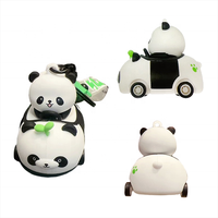 Hot verkopende schattige panda PVC sleutelhanger met offset- en UV-print, auto sleutelring, tas hanger, sleutelhouder, cadeau