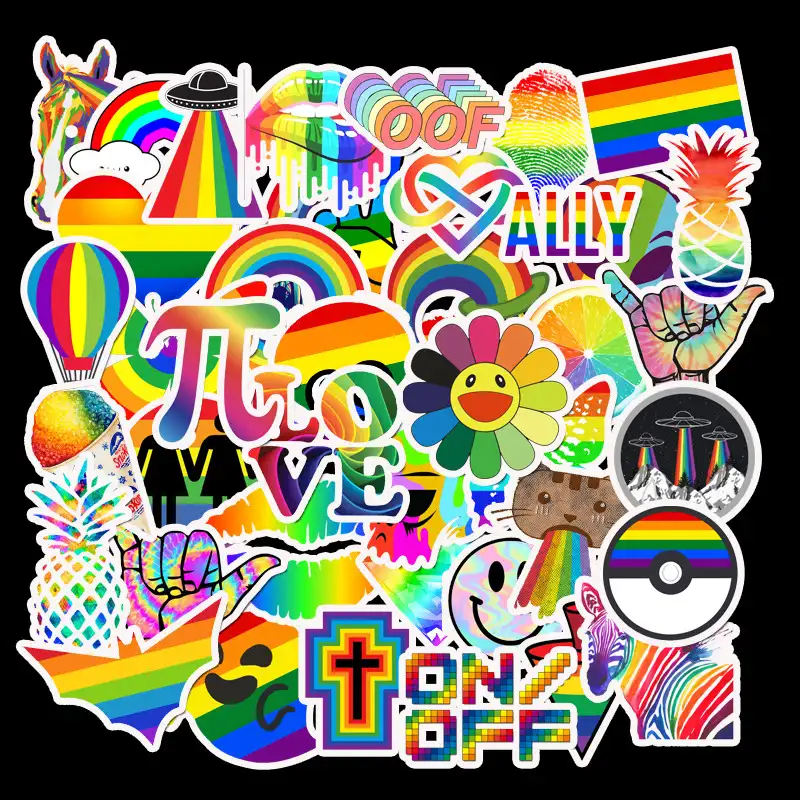 LGBT Gay Fierté Arc-En-Ciel Vinyle Autocollant Logo Personnalisé