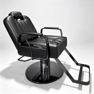 Fauteuil de Barbier Contemporain en Similicuir, Hydraulique, Inclinable, Réglable en Hauteur, Repose-Pieds Ajustable, Base Ronde, Mobilier de Salon - Product Image 1