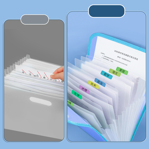 Huajie bán buôn công suất lớn A4 accordion túi tài liệu PP thư mục tập tin cầm tay sinh viên phân loại chủ đề tổ chức - Product Image 6
