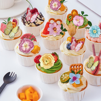 Papier de riz comestible à fleurs roses pour la décoration de gâteaux, mélange de fleurs de cerisier Sakura roses pour les décorations de cupcakes