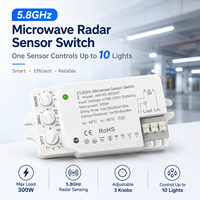 Détecteur de mouvement à micro-ondes 5,8 GHz AC85-265V 300W avec capteur LED et réglage LUX TIME SENS