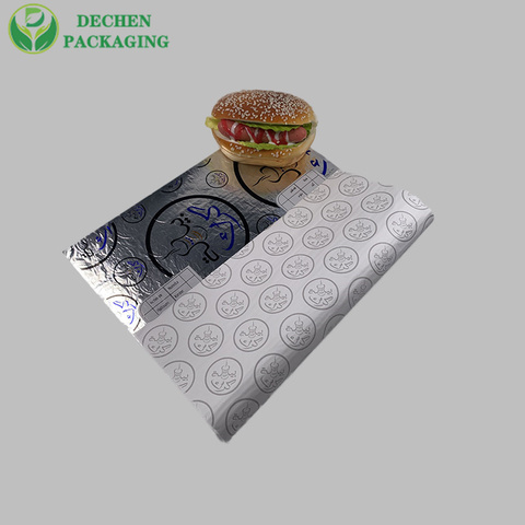 Burger Foil Wrapper Aluminum Foil Insulated Packaging Paper For Food