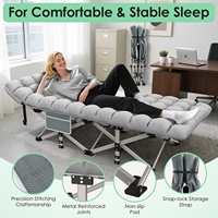 Lit de camping portable, cadre en métal robuste, double couche, tissu Oxford 1200D, lit pliant léger et portable avec matelas amovible