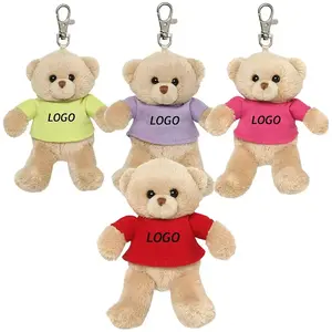 Китай, оптовая продажа, плюшевый медведь, брелок с футболкой на заказ, мягкая игрушка, брелок с животным