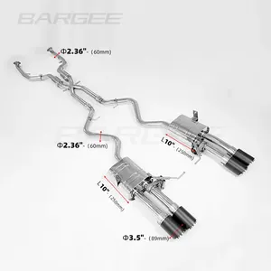 Bargee BMW e92 e90m3排気用排気キャットバックシステム用2007〜2013 V8 4.0Lバルブ付き排気電気