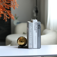 Vente en gros d'entretoises à livres modernes et minimalistes en métal, entretoises à livres géométriques abstraites noires et dorées pour la décoration de la maison, du bureau et du bureau à domicile