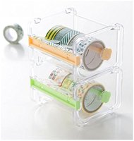 Transparent Mini Double Zigzag bureau/école/famille séparateur de ruban en plastique bureau ruban découpeuse boîte de rangement pour la maison