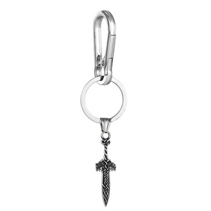 Porte-clés épée médiévale en alliage de zinc et acier inoxydable, cadeau unisexe, pendentif - Product Image 5