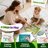 Livre d'activités Montessori à 28 thèmes avec Velcro pour les tout-petits de 1 à 3 ans, avec 8 marqueurs et sac de rangement, livres d'activités réutilisables pour tout-petits