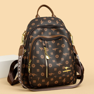 Factory Custom Ins Fashion <b>Backpack</b> Multipurpose Laptop Bag Girls Versatile PU Leather Schoolbag School Bag for Teenage Girls - Product Image 1