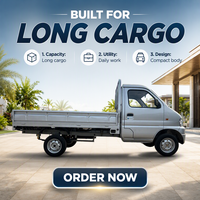 Mini-camion électrique compact à cabine simple, benne ouverte, maniement facile pour la livraison de marchandises urbaines, le transport agricole et les petites entreprises