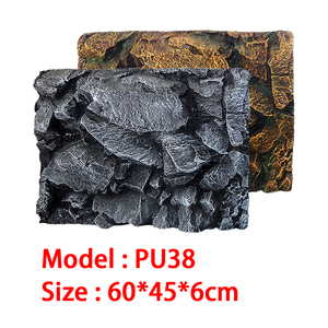 Decoración de Roca <span class=keywords><strong>3D</strong></span> para Terrario de Reptiles y Peces, <span class=keywords><strong>Fondo</strong></span> de 60x45cm, Material PU Ecológico - Product Image 4