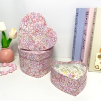 Vente flash - Boîtes cadeaux en forme de cœur à fleurs - Boîtes en papier rose en vrac pour la Saint-Valentin et les mariages