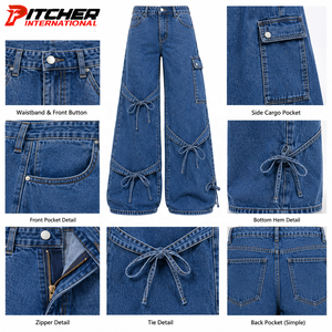 Jeans Personalizados para Mujer, Corte Recto, Mezclilla Lavada, para Marcas Minoristas, Suministro de Marca Privada - Product Image 6