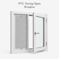 Fenêtre et porte patio battantes en PVC/UPVC avec moustiquaire en fibre de verre, style français, pour hôtels