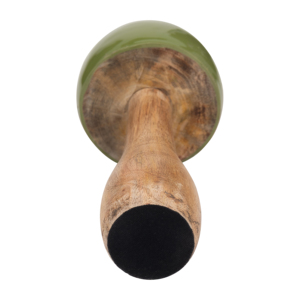 Scultura a forma di fungo in legno di mango con cappuccio in ceramica verde, ornamento decorativo per la casa, per soggiorno, ufficio, bagno. - Product Image 5