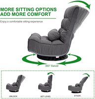 Chaise pivotante de jeu à 360 degrés, canapé de sol réglable, plusieurs positions, avec oreiller, pour salon