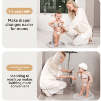 Siège de bain pour bébé anti-retournement en PP, support de douche antidérapant pour tout-petits avec cadre de sécurité triangulaire pour les enfants de 6 à 48 mois