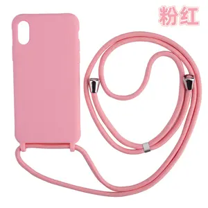 For Necklace Holder Lanyard TPU Phone Cover 13 12 11 14 15 Pro XS Max Crossbody Iphone Case With Cord Strap Rope