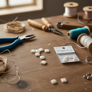 Perline di conchiglia Ilan da 12 mm, quadrate, colore naturale, per creazione di gioielli fai da te, 6 pezzi - Product Image 2