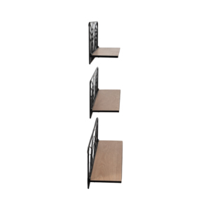 Étagères murales arquées en bois et métal pour rangement suspendu, décoration intérieure, entrée - Product Image 3