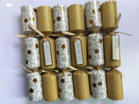 Décoration de fête pas chère, emballages cadeaux de Noël, papier de luxe doré, cracker de Noël personnalisé