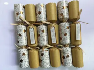 Giá rẻ Đảng trang trí quà tặng giáng sinh bao bì giấy sang trọng vàng tùy chỉnh giáng sinh Cracker
