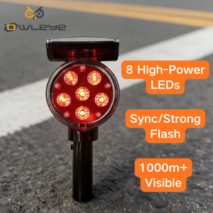 Baliza Solar <span class=keywords><strong>de</strong></span> Doble Potencia con Destello Intermitente y Lámina Reflectante para Seguridad Vial, Marco <span class=keywords><strong>de</strong></span> HDPE, Clasificación IP66 - Product Image 1