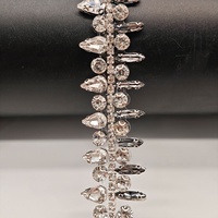 Chaîne de strass thermocollante en cristal œil de cheval argenté pour accessoires de robe de mariée - Vente en gros