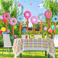 6 Ballons Géants Gonflables en Forme de Donut de 33 Pouces, Décoration de Fête d'Anniversaire Thème Bonbons, Accessoire Sucette en Forme de Donut, Nouveauté en Plastique pour Fête