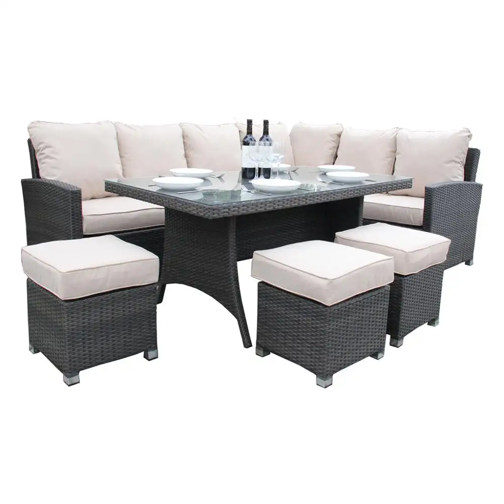 Set Furnitur Teras Taman Santai Awet, Set Sofa Luar Ruangan Amerika