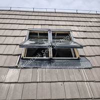 Fenêtre de toit à charnière centrale en aluminium et bois, haut de gamme, en pin massif, pour maison passive, avec micro-ventilation réglable