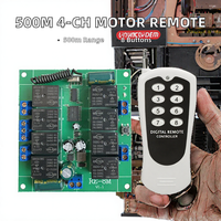 Télécommande de Démarrage/Arrêt Moteur à Code d'Apprentissage 8 Boutons, Portée 500m, 315/433.92MHz, Piles AAA, pour Portes de Garage DC12-48V