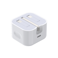 PD20W kabel pengisi daya USB C, adaptor pengisi daya Cepat colokan Inggris 1M dapat dilipat kompatibel untuk semua model iPhone 12 16 tampilan