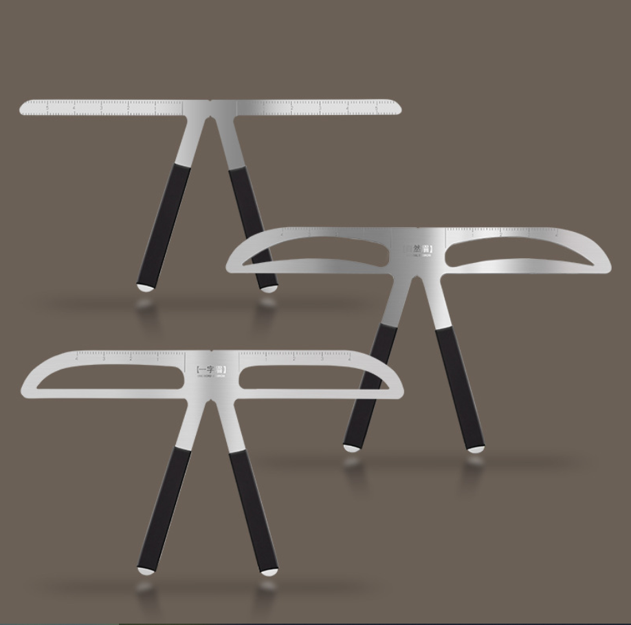 Тату трафарет для бровей 3 точка-точка позиционирования баланс линейка дрозда для наружных осветительных приборов пресс-форм трафареты для бровей из нержавеющей стали линейка для бровей в штучной упаковке