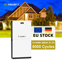 Système de stockage d'énergie domestique ASGOFT Split Hybrid Grid Solar LiFePO4 Lithium Battery, IP65 CAN 51.2V 10-20kW avec écran LCD