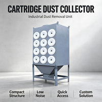 Machine de filtration à cartouches horizontales à jet pulsé avec accès latéral pour le nettoyage des poussières de meulage et d'usinage des métaux