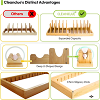 Support extensible en bambou pour couvercles de casseroles, organisateur de placard réglable pour poêles, planches à découper et plateaux de cuisson, étagère de cuisine gain de place
