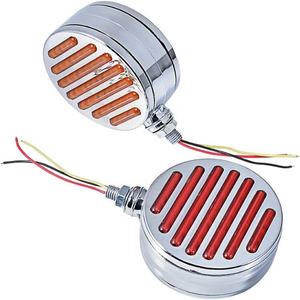 Luz de Pedestal de doble cara 98 Led 4 "redondo rojo ámbar Flatline con carcasa cromada para Semi camión guardabarros cola esquina señal de giro - Product Image 6