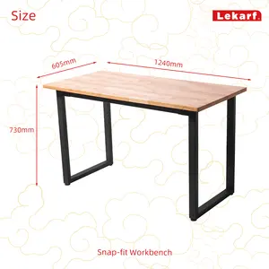 49 Inch Work Shop Table Garage Wood Top Work Bench Table