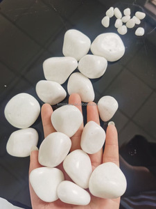 Cailloux polis neige blanc galets pierres en plein air <span class=keywords><strong>pas</strong></span> <span class=keywords><strong>cher</strong></span> 20-30mm blanc pierre naturelle conception graphique échantillon gratuit disponible CN;JIA - Product Image 3