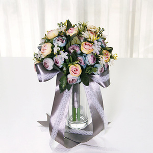 O-X0115 Artificielle Soie Fleurs <span class=keywords><strong>Pivoine</strong></span> Bouquets Roses <span class=keywords><strong>De</strong></span> <span class=keywords><strong>Mariée</strong></span> Poenies Fleur Fleurs Bouquets pour Mariage Décoration <span class=keywords><strong>de</strong></span> La Maison - Product Image 1