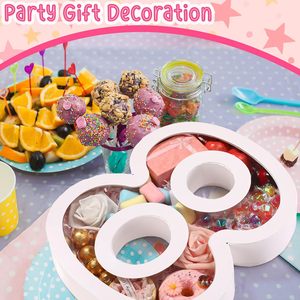 Caja de Cartón con Forma de Número 8 para Graduación, Bandeja para Servir Rellenable con Tapa Transparente, Apta para Alimentos, para Bodas/Cumpleaños - Product Image 5