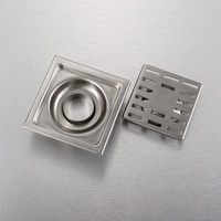 Vente directe usine – Grille de drain de douche carrée 10x10cm en acier inoxydable 304 poli pour salle de bain