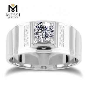 Bague pour homme Messi Jewelry, alliances de fiançailles et de mariage, bijoux en or 14k 18k, vente en gros, bagues en moissanite pour homme AU750 - Product Image 1