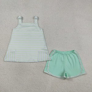 Ensemble de chasse pour bébés garçons : chemise à manches courtes avec poche et short vert canard - Product Image 3