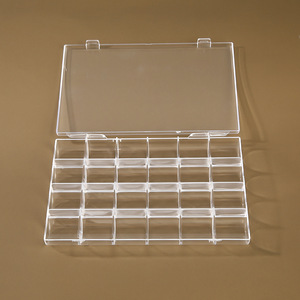 PS 24 Grid Storage Box 168x117x20mm Wholesale Bulk Transparent Plastic Organizer For Beads, Hardware &amp; Jewelry - Product Image 2
